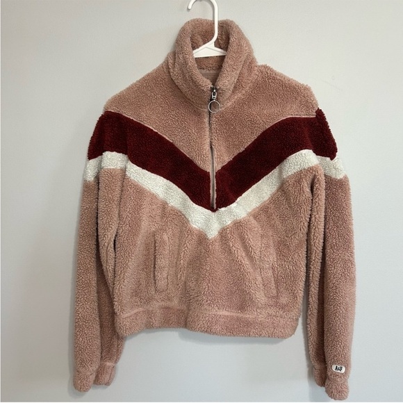Abercrombie & Fitch Fleece Half Zip Oversized Sweatshirt Pink Women’s Size XXS - Picture 3 of 8